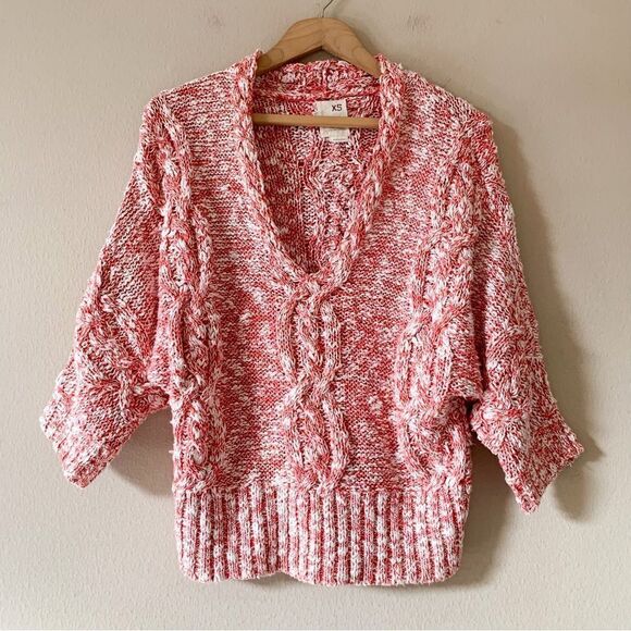 Far Away From Close Geranium Confetti V-neck Pullover Sweater - Picture 3 of 7